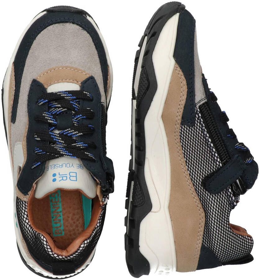 BunniesJR 225877-129 Jongens Lage Sneakers Blauw Leer Veters