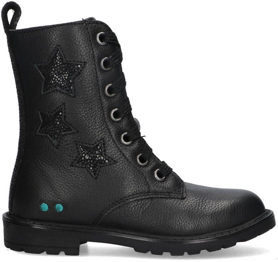 BunniesJR 225864-589 Meisjes Biker Boots Zwart Leer Veters