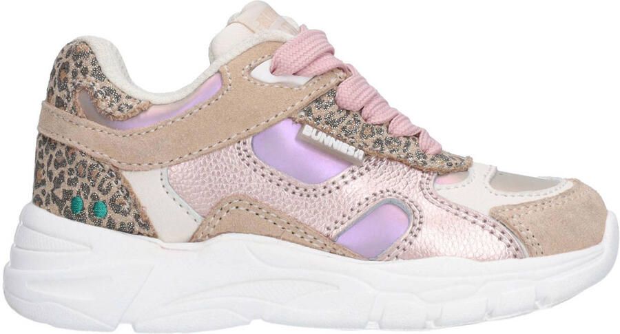 BunniesJR 226050-403 Meisjes Lage Sneakers Roze Leer Veters