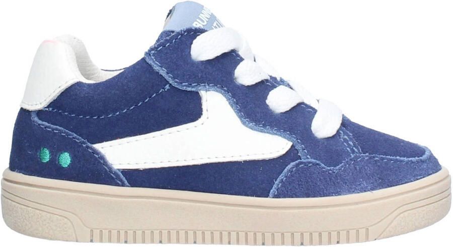 BunniesJR 226206-420 Jongens Lage Sneakers Blauw Leer Veters