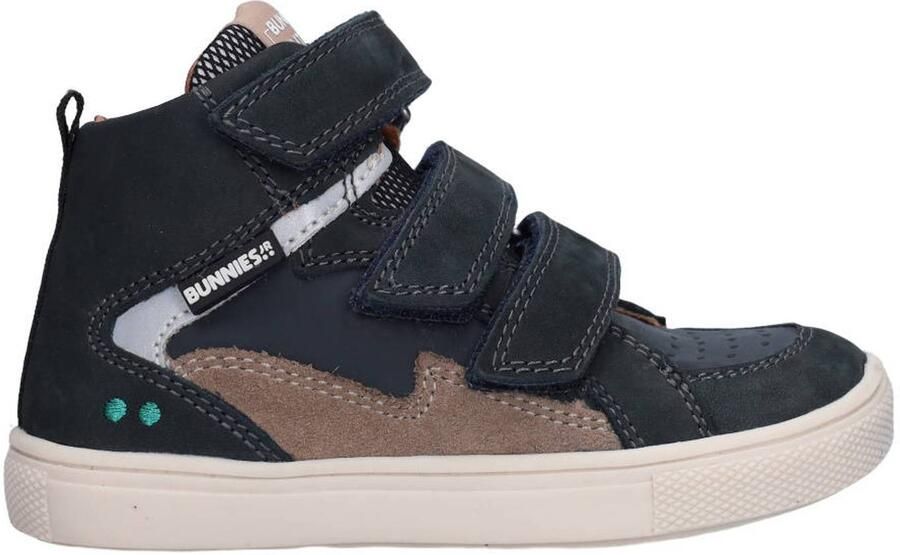 BunniesJR leren sneakers donkerblauw taupe Jongens Leer