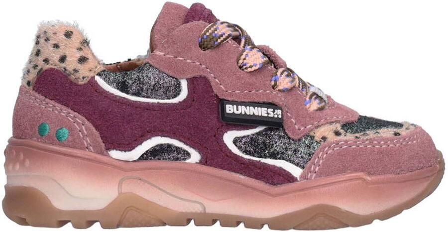 BunniesJR leren sneakers met dierenprint roze donkerrood - Foto 2