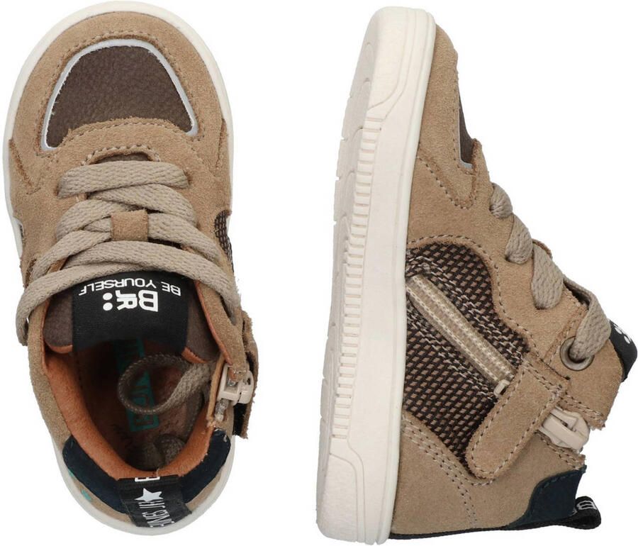 BunniesJR 225656-408 Jongens Hoge Sneakers Bruin Leer Veters