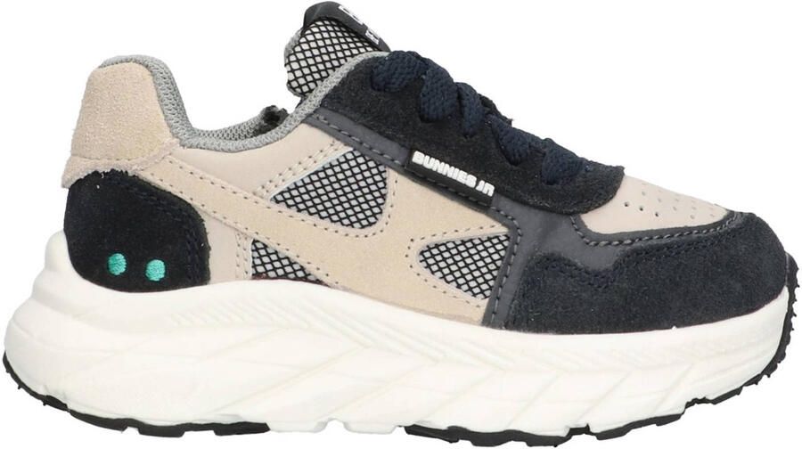 BunniesJR 225840-420 Jongens Lage Sneakers Blauw Leer Veters