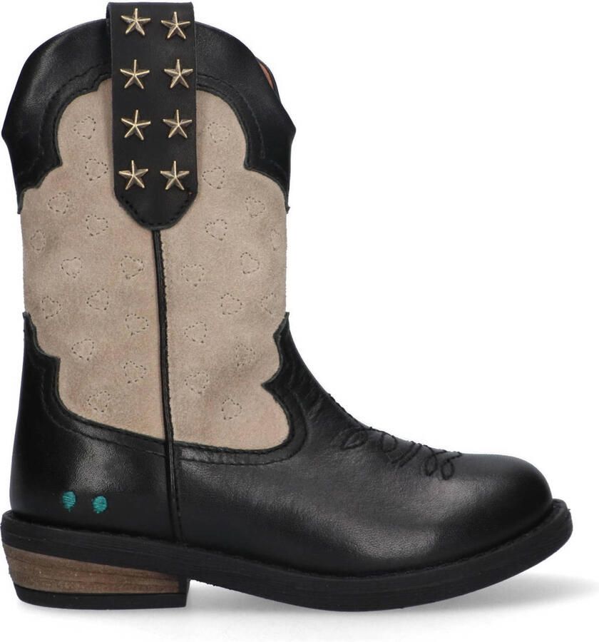 BunniesJR 225828-589 Meisjes Cowboy Boots Zwart Leer Ritssluiting