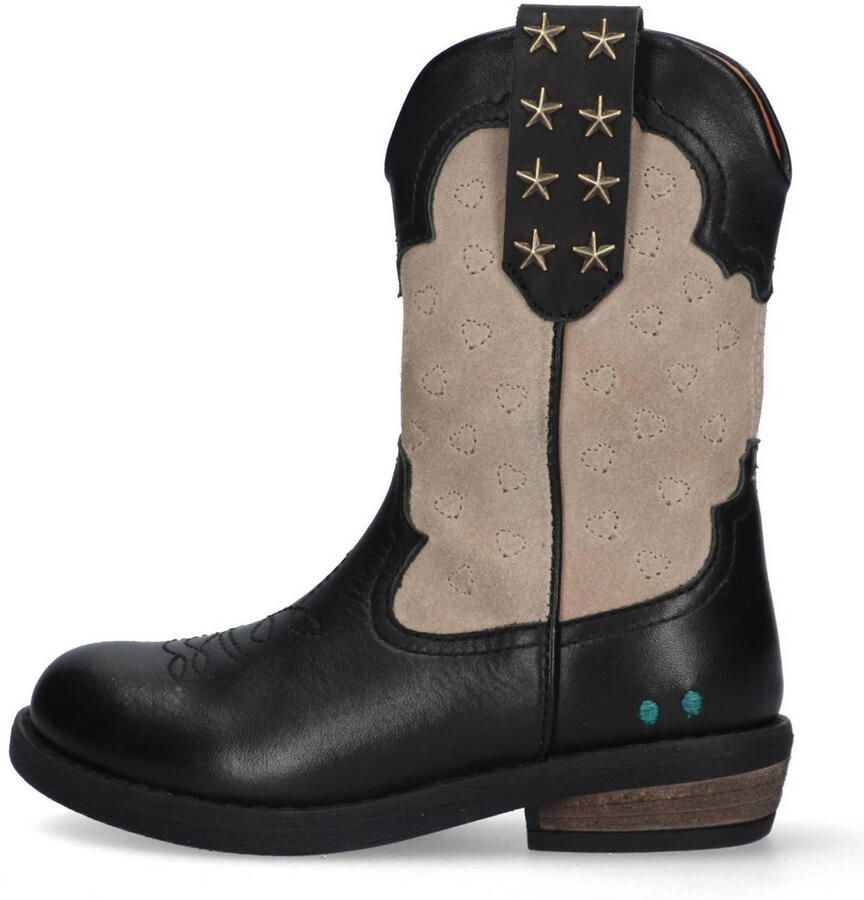 BunniesJR 225828-589 Meisjes Cowboy Boots Zwart Leer Ritssluiting