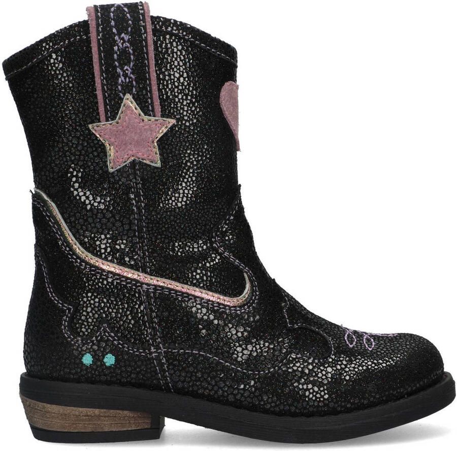 BunniesJR 225827-989 Meisjes Cowboy Boots Zwart Suède Ritssluiting