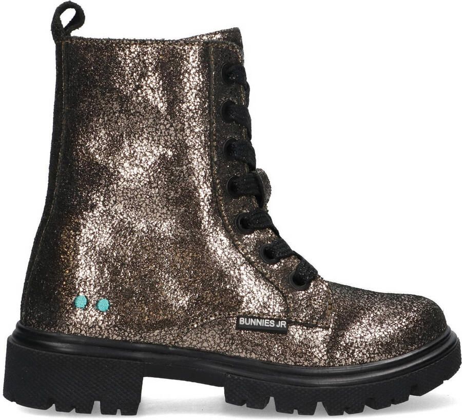 BunniesJR 225884-992 Meisjes Biker Boots Grijs Suède Veters