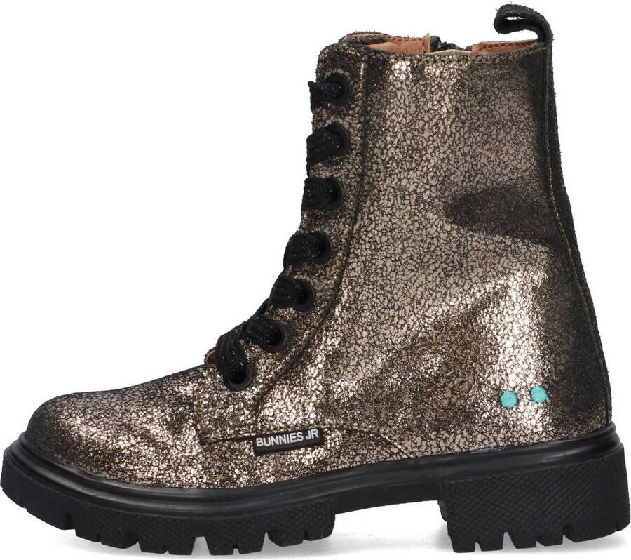 BunniesJR 225884-992 Meisjes Biker Boots Grijs Suède Veters