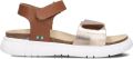 BunniesJR Bregje Beach Meisjes Platte Sandalen Cognac Imitatieleer Klittenband - Bruin