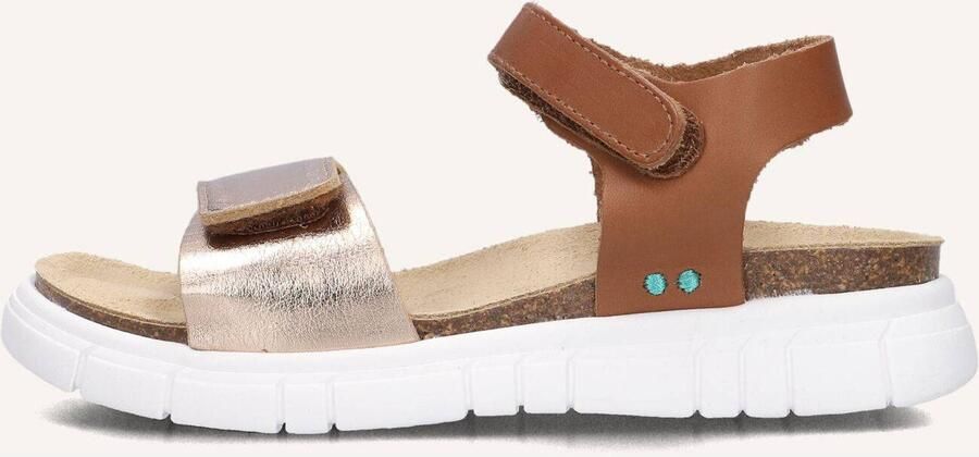 BunniesJR Bregje Beach Meisjes Platte Sandalen Cognac Imitatieleer Klittenband - Foto 2