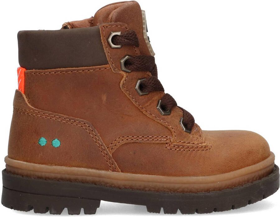 BunniesJR 225700-513 Jongens Biker Boots Cognac Nubuck Veters