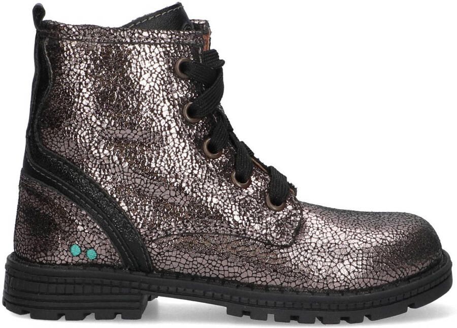 BunniesJR 225783-992 Meisjes Biker Boots Grijs Leer Veters