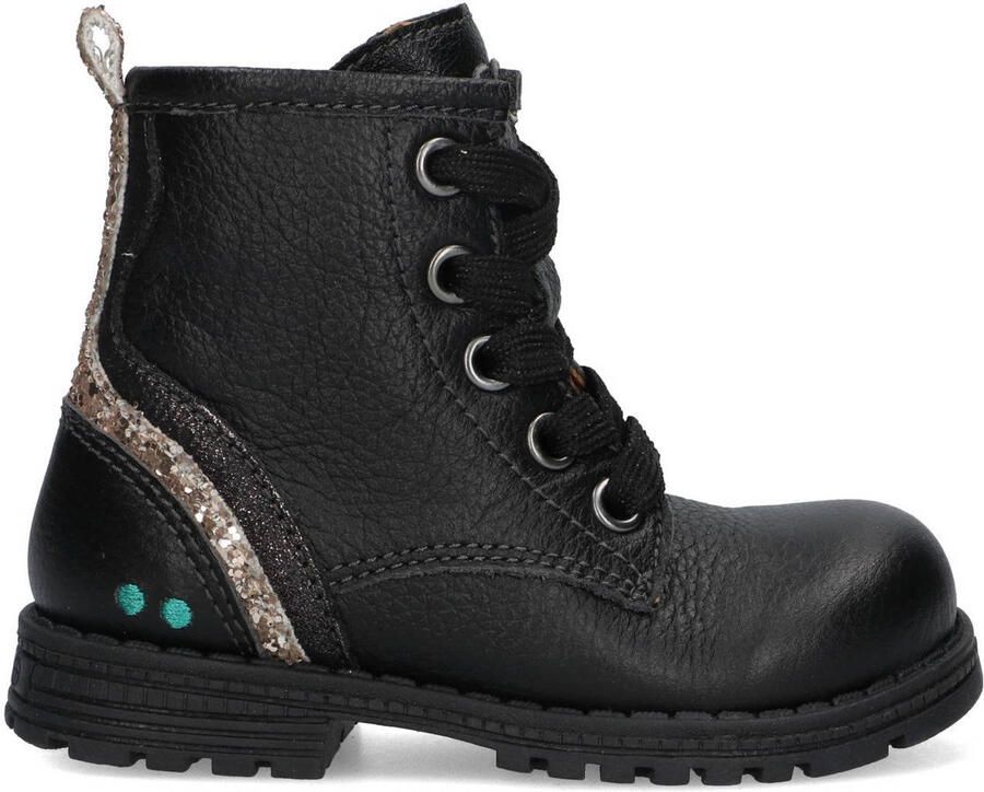 BunniesJR 225783-589 Meisjes Biker Boots Zwart Leer Veters