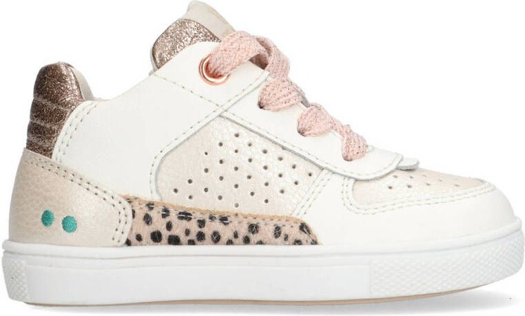 BunniesJR 225303-596 Meisjes Lage Sneakers Roze Wit Leer Veters