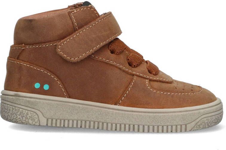 BunniesJR 224650-513 Jongens Hoge Sneakers Bruin Leer Veters