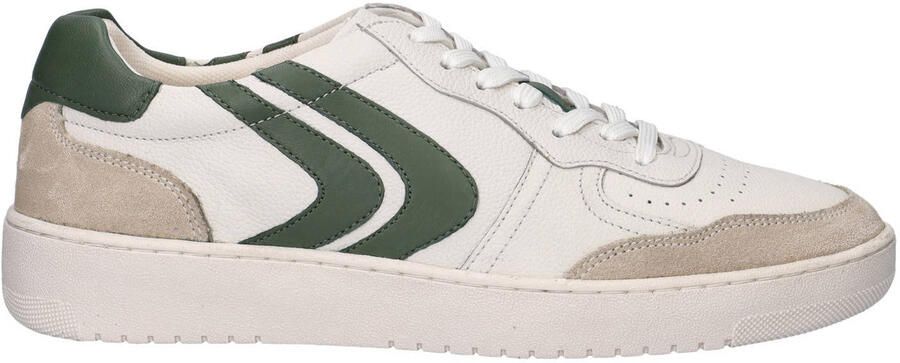 Cafe Moda leren sneakers wit groen