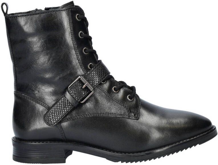 Cafe Moda leren veterboot zwart