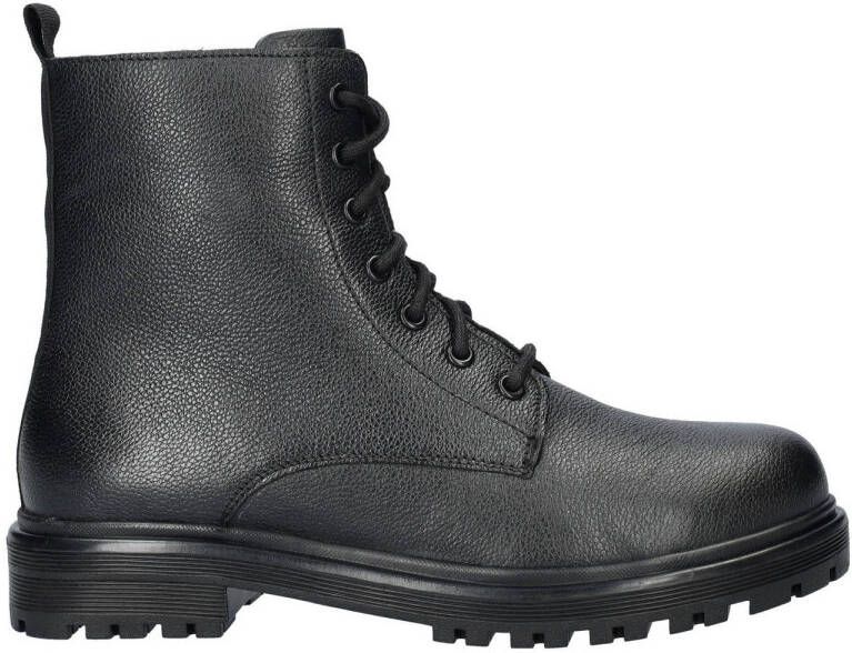 Cafe Moda leren veterboots zwart