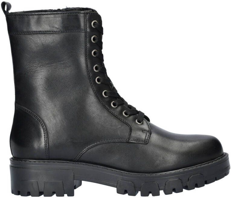 Cafe Moda leren veterboots zwart