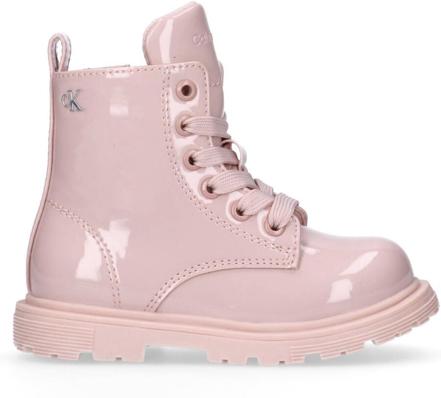 Calvin Klein lak veterboots lichtroze