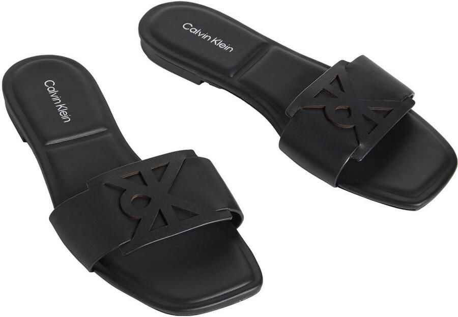 Calvin Klein Provence leren slippers zwart - Foto 3