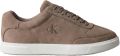 CK Calvin Klein Sneakers van echt rundleer met logodetails - Taupe