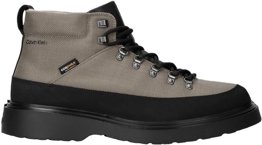Calvin Klein veterboots met profielzool taupe zwart