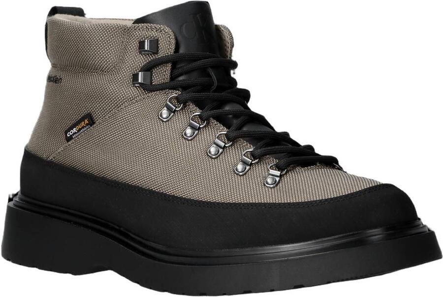 Calvin Klein veterboots met profielzool taupe zwart - Foto 2