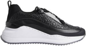 Calvin Klein CHUNKY INTERNAL WEDGE MONO MIX leren sneakers zwart