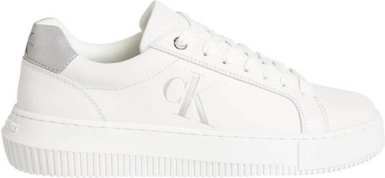 CALVIN KLEIN JEANS leren sneakers wit