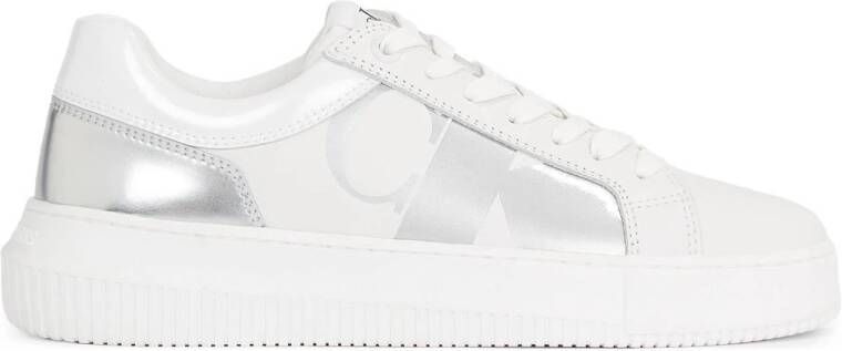 Calvin Klein Jeans Witte Chunky Lage Top Sneakers White Dames