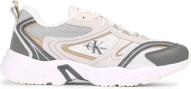 Calvin Klein Sportieve Beige Veterschoenen met Contrastdetails Multicolor Heren