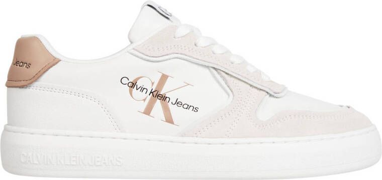 Calvin Klein leren sneakers wit beige