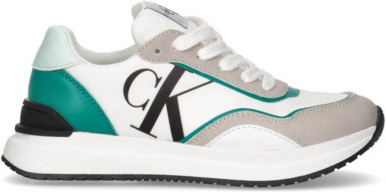 Calvin Klein sneakers wit groen Jongens Imitatieleer Meerkleurig 34