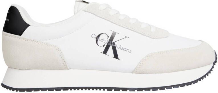 Calvin Klein Jeans Witte Sneakers met Gerecycled Polyester en Suède White Heren