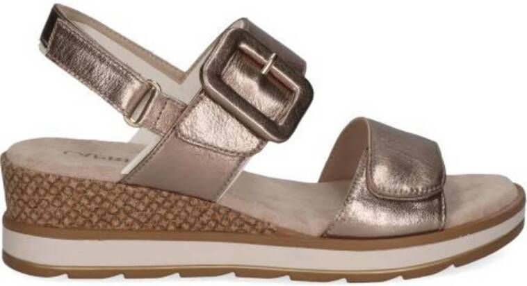 Caprice Bernadette leren sandalen taupe metallic