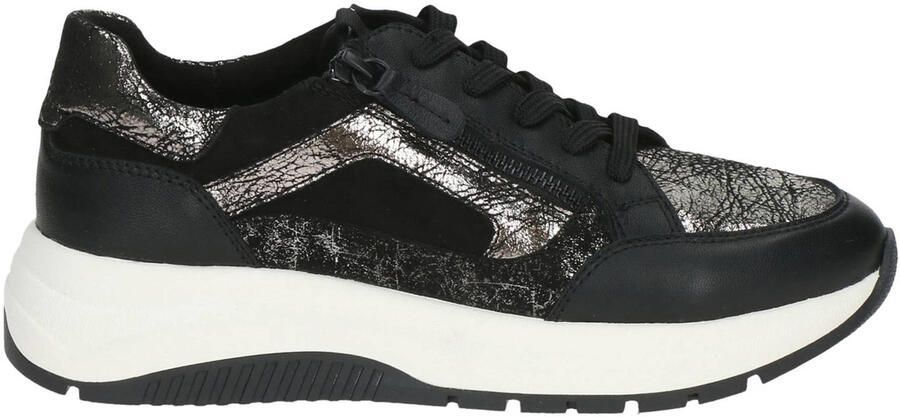 Caprice Kaia chunky leren sneakers zwart zilver - Foto 2