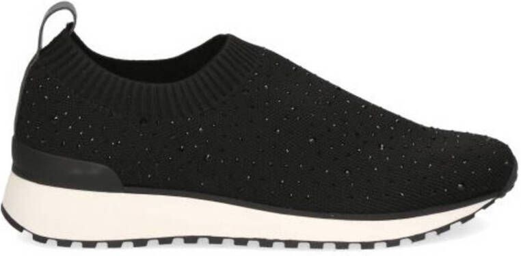Caprice Slip-on sneakers slipper vrijetijdsschoen halfhoge schoen met fonkelende strass-steentjes