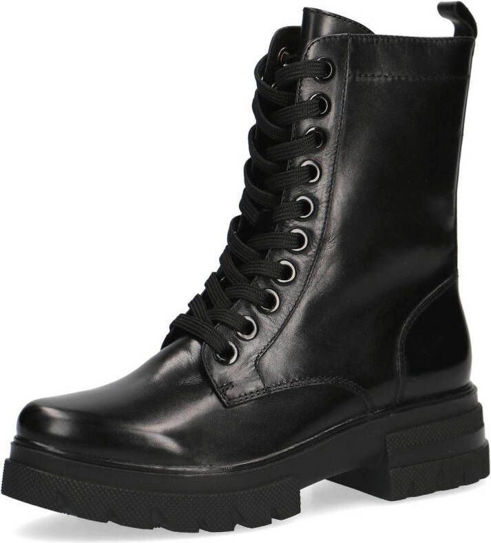 Caprice Kelli leren veterboots zwart