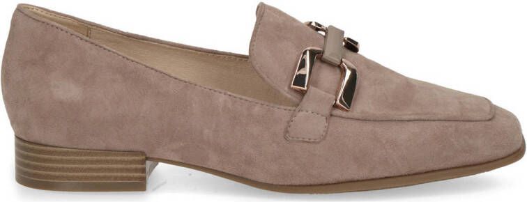 Caprice NORMA suède loafers met gesp taupe