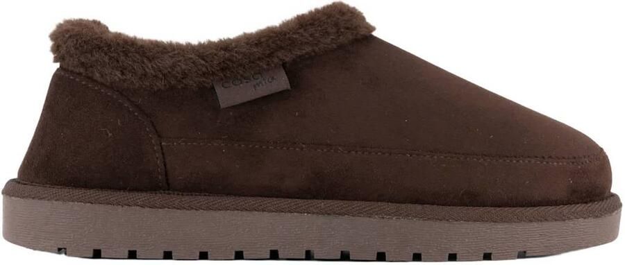 Casa mia suèdelook pantoffels bruin