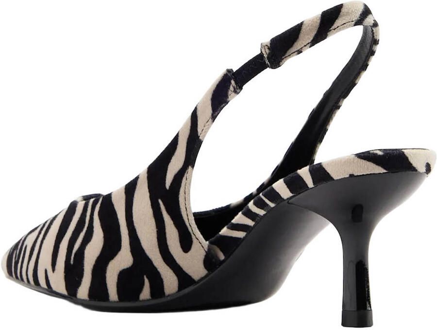 Catwalk slingback pumps met zebraprint zwart beige - Foto 3