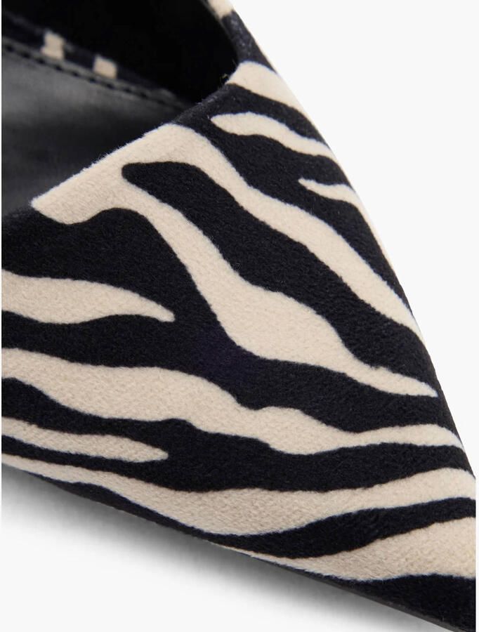 Catwalk slingback pumps met zebraprint zwart beige - Foto 2