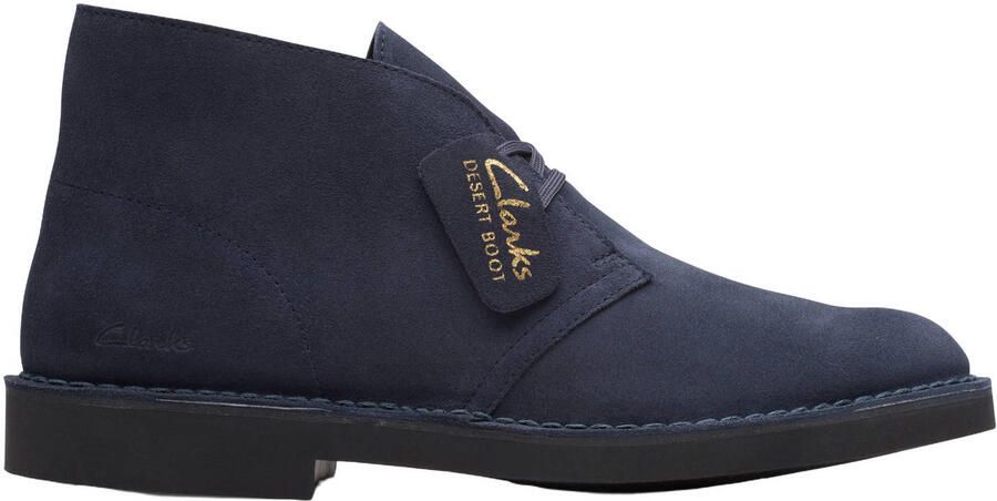 Clarks Veterboot Desert Boot Evo Navy Blauw Suède Verwisselbaar Voetbed