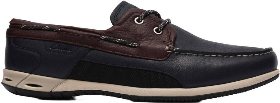 Clarks Orson Sail leren bootschoenen donkerblauw