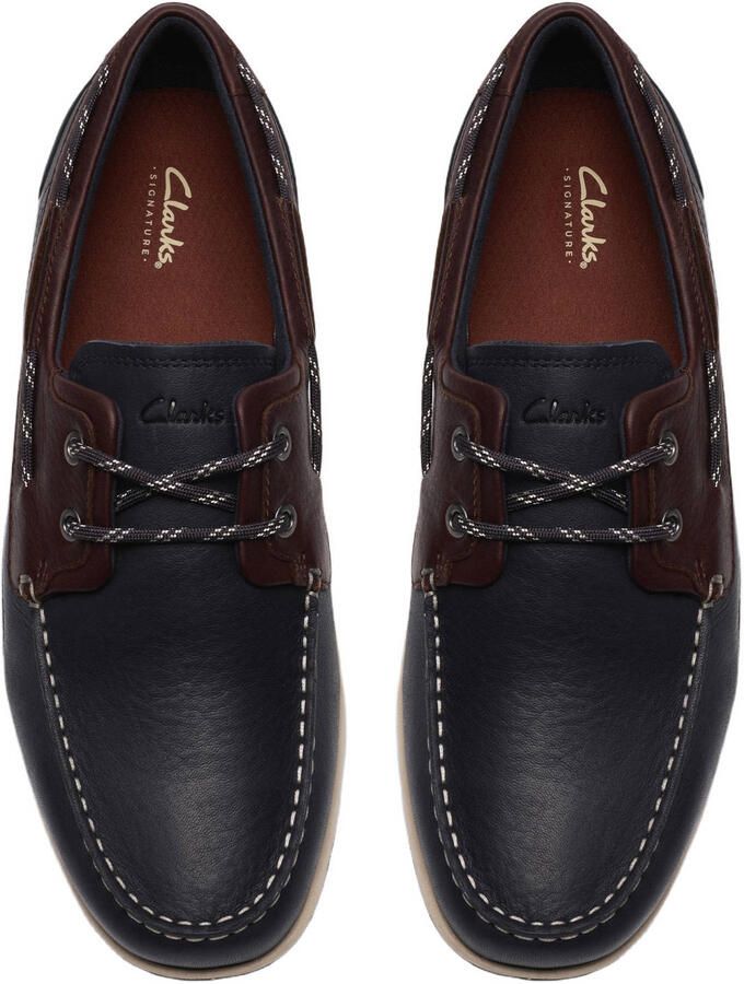 Clarks Orson Sail leren bootschoenen donkerblauw - Foto 2