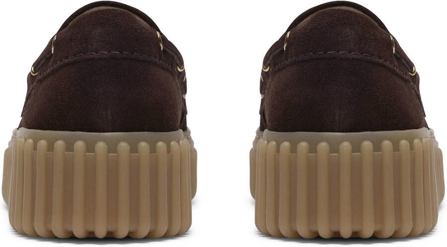 Clarks Torhill Boat Dames Veterschoenen Dark Brown Suede - Foto 3