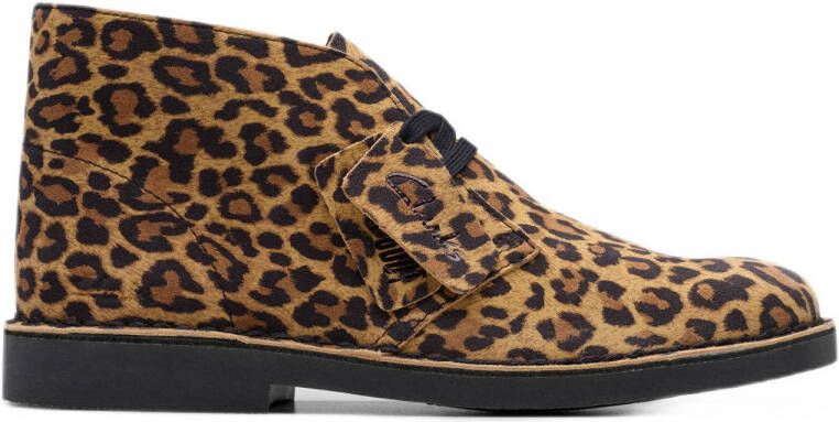 Clarks Desert Bt Evo. Dames Veterschoenen Leopard Suede