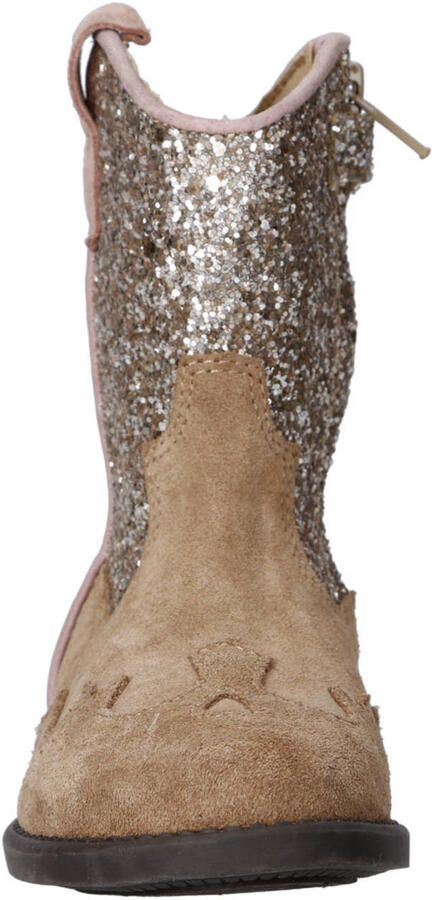 Clic! suède cowboylaarzen beige roze zilver - Foto 3